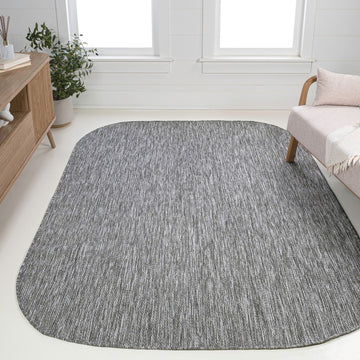 Miles Modern Minimalist Radius Corner Solid Indoor/Outdoor Area Rug